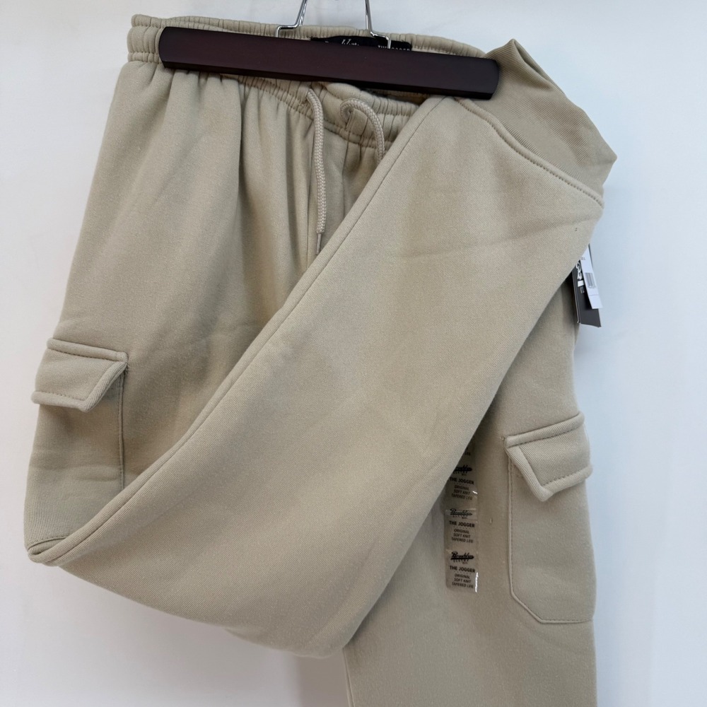 Brooklyn Cloth Mfg Co The Jogger Cargo Kids Size XL Beige Tapered Leg Sweatpants